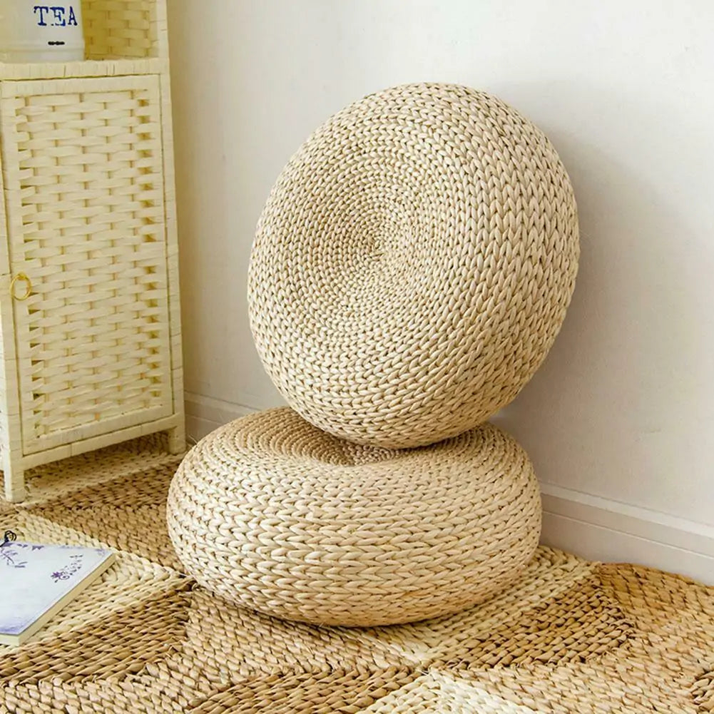 Round Straw Tatami Meditation Cushion