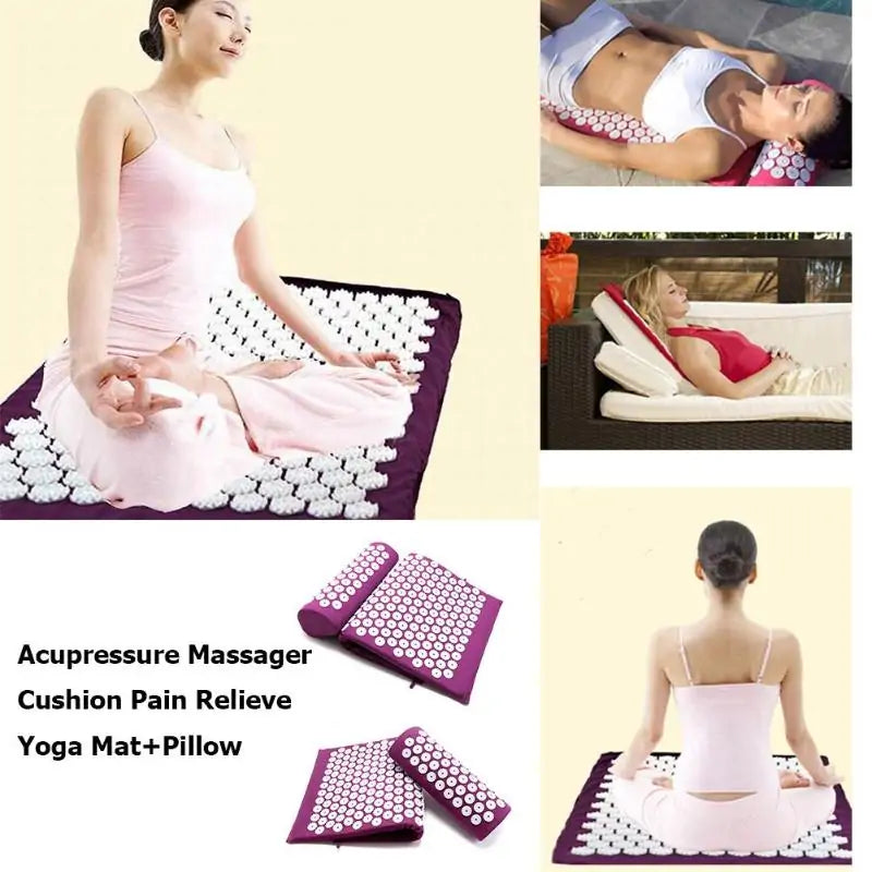 Acupressure Spike Massage Yoga Mat with Pillow